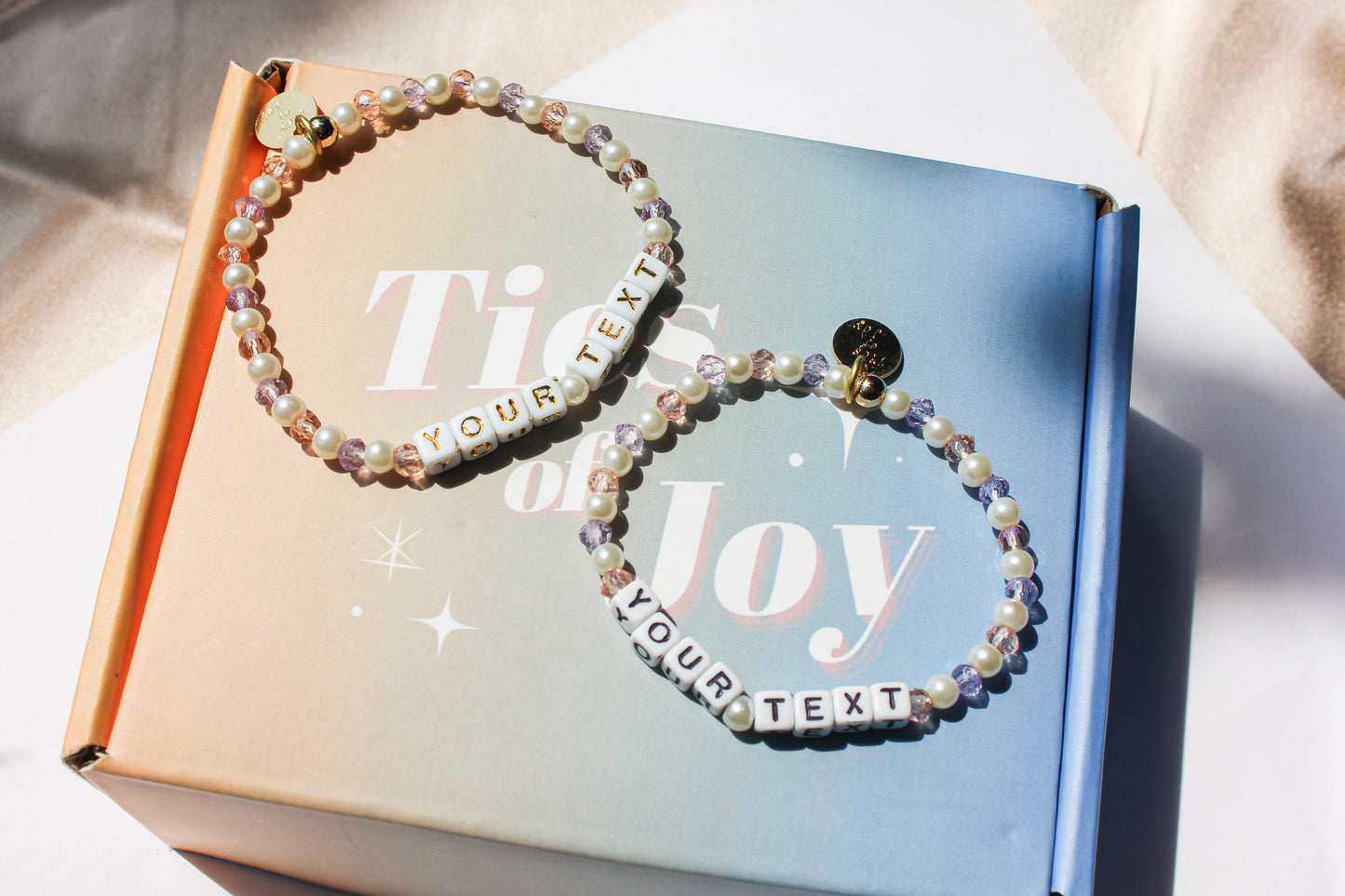 Custom Lilac Pearl – Custom handmade beaded bracelet with personalized name or mantra. Perfect for gifting, self-expression, and meaningful everyday wear.