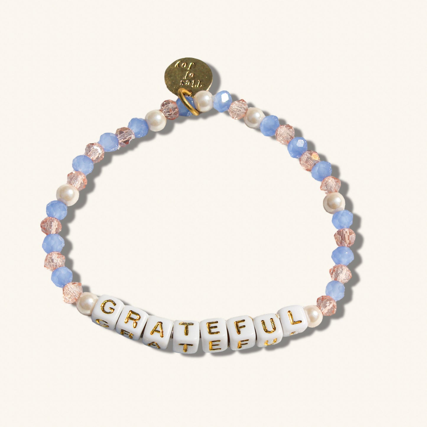 Grateful – Custom handmade beaded bracelet with personalized name or mantra. Perfect for gifting, self-expression, and meaningful everyday wear.
