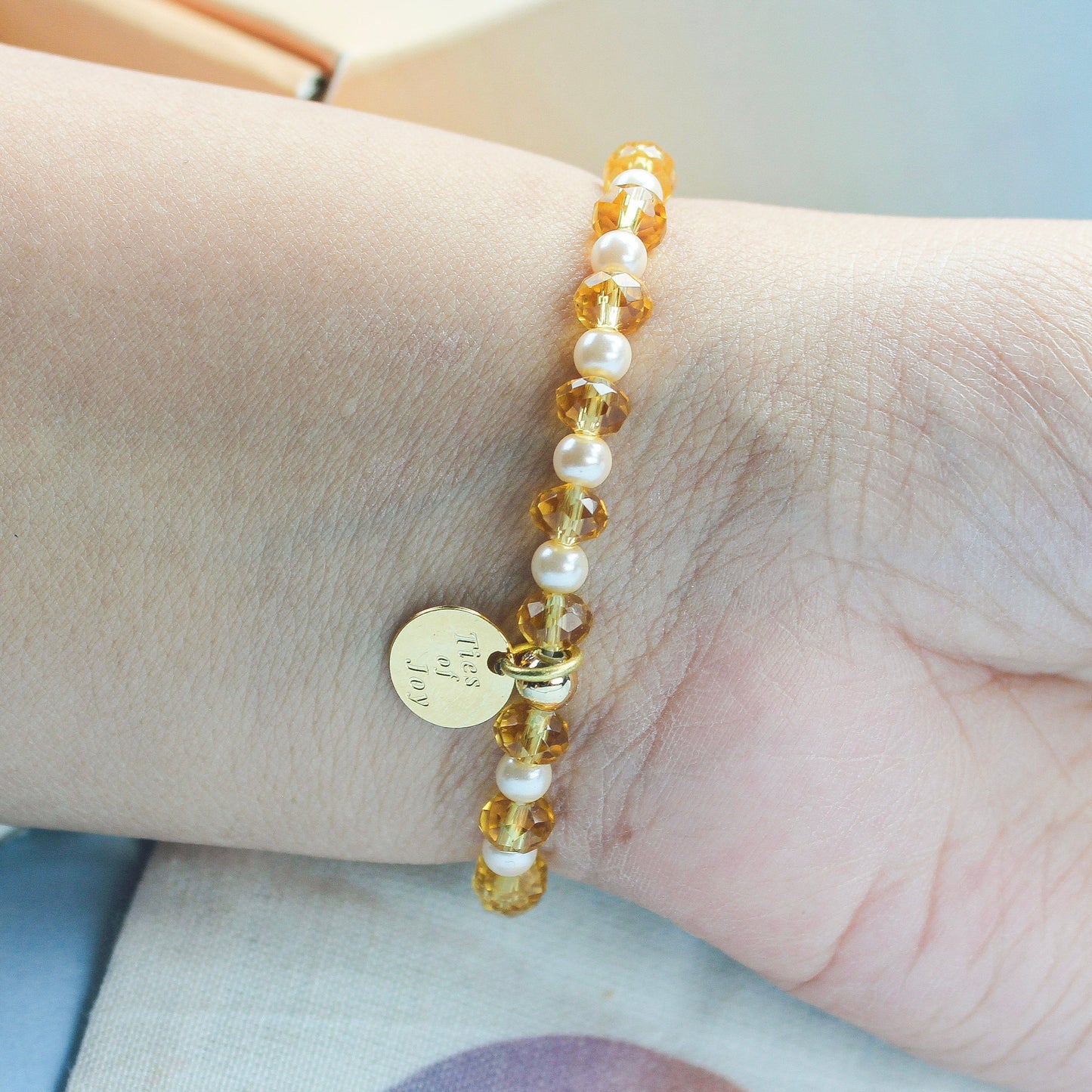 Jai Guru Ji – Custom handmade beaded bracelet with personalized name or mantra. Perfect for gifting, self-expression, and meaningful everyday wear.