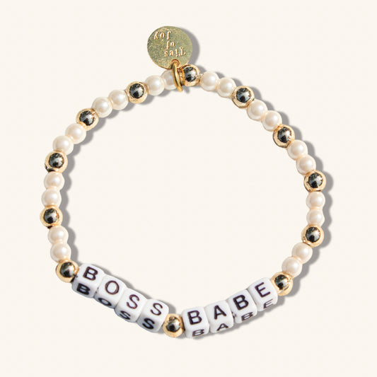 Boss Babe – Custom handmade beaded bracelet with personalized name or mantra. Perfect for gifting, self-expression, and meaningful everyday wear.