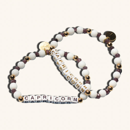Capricorn - “Boss Vibes” Bracelet – Custom handmade beaded bracelet with personalized name or mantra. Perfect for gifting, self-expression, and meaningful everyday wear.