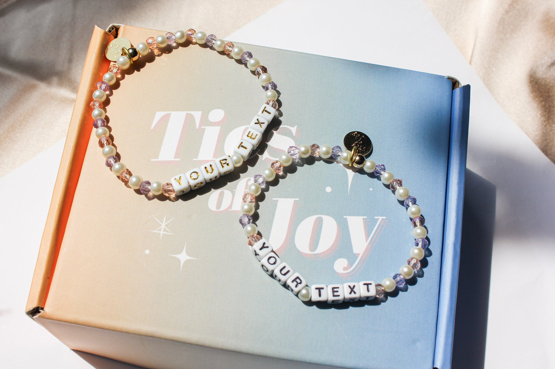 Custom Lilac Pearl – Custom handmade beaded bracelet with personalized name or mantra. Perfect for gifting, self-expression, and meaningful everyday wear.