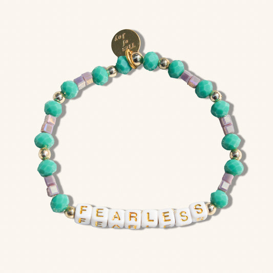 Fearless—Custom handmade beaded bracelet with personalized name or mantra. Perfect for gifting, self-expression, and meaningful everyday wear.
