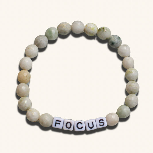 Minimalist focus bracelet for men, handmade with sleek beaded design for clarity and direction.