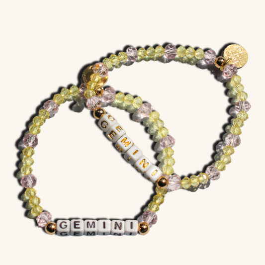 Gemini - “Cosmic Chatter” Bracelet – Custom handmade beaded bracelet with personalized name or mantra. Perfect for gifting, self-expression, and meaningful everyday wear.