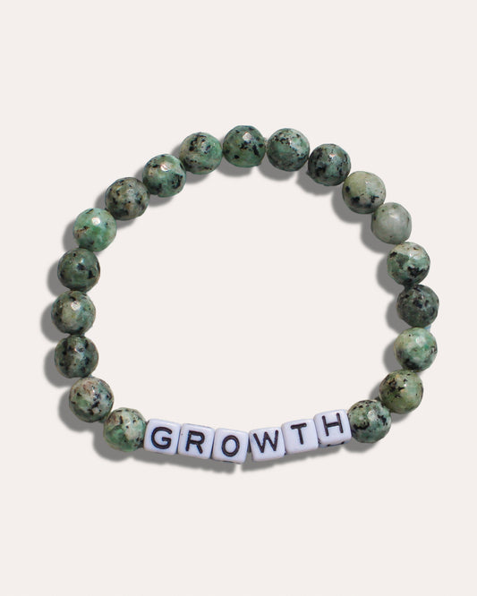Customizable growth bracelet for men with grounding beads, symbolizing self-development and evolution.