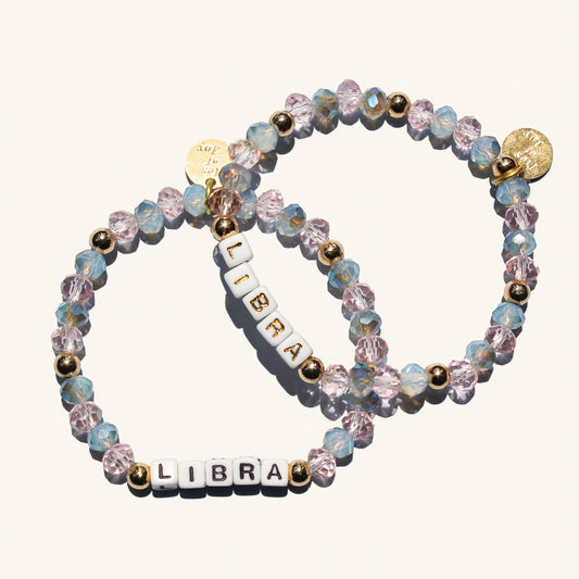 Libra - “Charmed Balance” Bracelet – Custom handmade beaded bracelet with personalized name or mantra. Perfect for gifting, self-expression, and meaningful everyday wear.