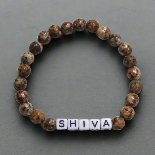 Spiritual Shiva bracelet for men with earthy beads, inspired by divine masculine energy.