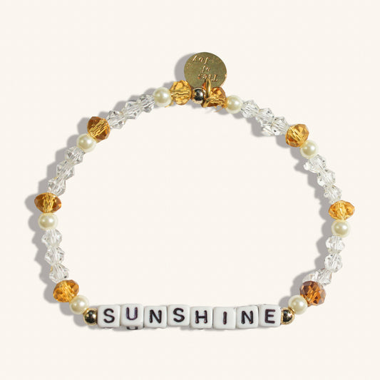 Sunshine – Custom handmade beaded bracelet with personalized name or mantra. Perfect for gifting, self-expression, and meaningful everyday wear.
